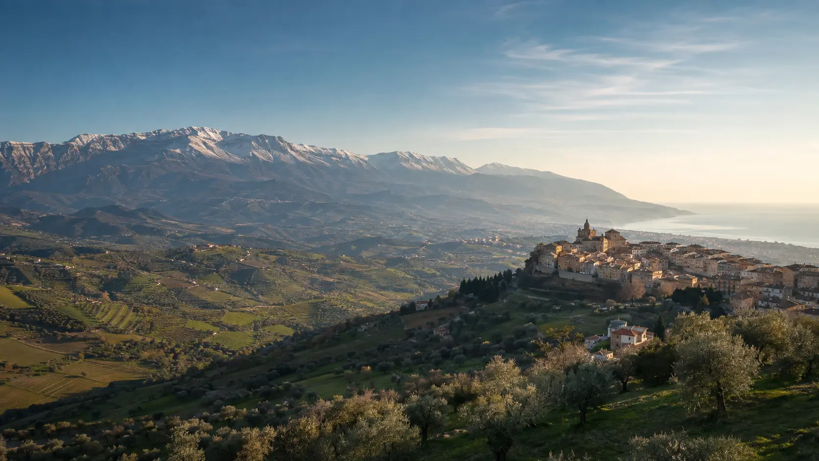 Paesaggio teatino tra costa adriatica e entroterra